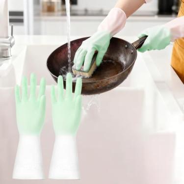 Imagem de Luvas de limpeza premium para lavar louça – Luvas de borracha para cozinha, limpeza doméstica, jardinagem, proteção das mãos