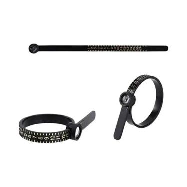 Imagem de Fita Métrica De Anel De Dedo Preto E Branco Com Lupa, Ferramenta De Jo