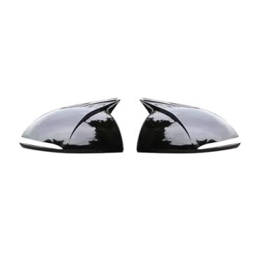 Imagem de Espelho retrovisor capa lateral invertendo espelho Compatível com hyundai sonata dn8 2020 2021 chifre espelho retrovisor capa guarnição(Bright black)