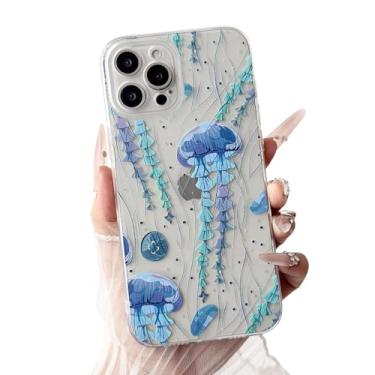 Imagem de ILFINDYOU Capa para iPhone 12 Pro Max (proteção contra quedas de grau militar) presentes TPU à prova de choque capa de telefone água-viva - 12h