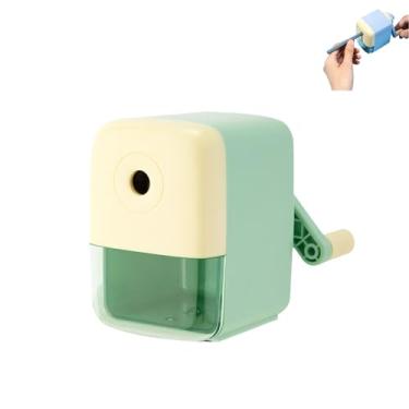 Imagem de GZBABY Apontador de lápis manual com 5 modos de ponta ajustáveis, apontador manual de manivela para estudantes e artistas (verde)