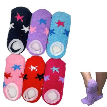 Imagem de Meia Feminina Térmica Solado Antiderrapante - Modelo Sapatilha Soft Felpuda Fofinha