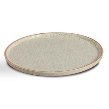 Imagem de Prato Raso de Cerâmica Liso 25.5cm - Ideal para Refeição e Jantar, Utensílio Doméstico Elegante e Durável (Rustic Cream)