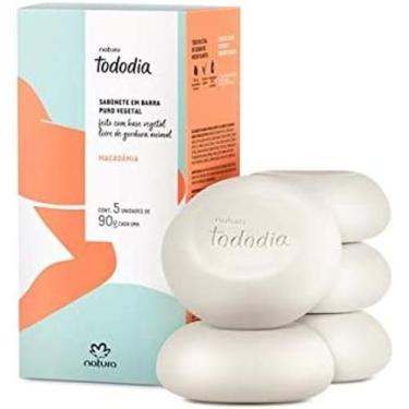 Imagem de Caixa de Sabonete hidratante em barra Natura Todo dia Macadâmia 5 unid