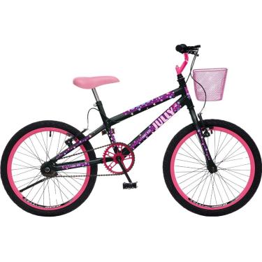 Imagem de Bicicleta Infantil Colli Jully Com Cesto Preto Fosco Aro 20 Quadro Aço Carbono 7+ anos Freio V-Brake Feminina Menina Cestinha