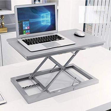 Imagem de ZXLPHA Mesa de computador levantável em pé dobrável para laptop, mesa de trabalho, levantável, móvel, para escritório