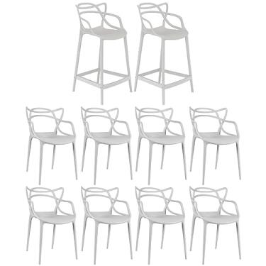 Imagem de Loft7, Kit 8 cadeiras + 2 banquetas médias Masters Allegra