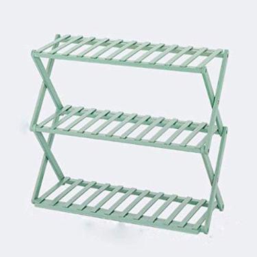 Imagem de Prateleira de madeira com 3 níveis para armário, organizador de armazenamento de sapatos dobrável para casa simples com economia de espaço