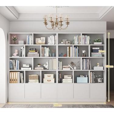 Imagem de Estante de leitura combinada de madeira maciça, estante inclinada para parede, prateleira divisória de entrada para armário de vinho (cor: cor nogueira 100 x 24 x 180 cm) (branco 200 x 24 x 180 cm)