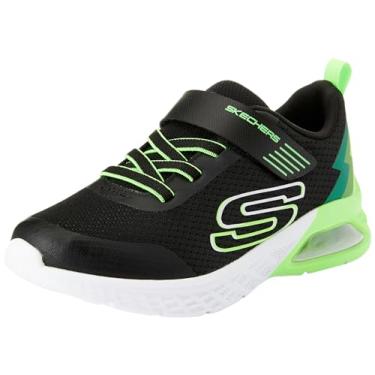 Imagem de Skechers Microspec Max II 403930L Tênis infantil infantil e juvenil, Preto/limão, 15