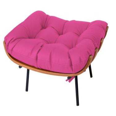 Imagem de Puff Decorativo Costela Base Fixa Corano Pink - Doce Sonho Móveis