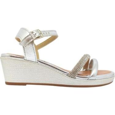 Imagem de Sandália Feminina Anabela Casual Dia a Dia Passeio Trabalho Festa Com Strass Moleca 5512.309-Feminino