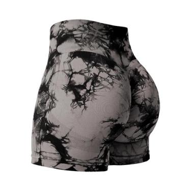 Imagem de Shorts De Fitness Femininos Tie Dye Em 16 Cores, Levanta Bumbum, Roupa