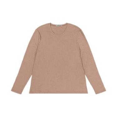 Imagem de Blusa Manga Longa Ribana Canelada Secret Glam Marrom-Feminino