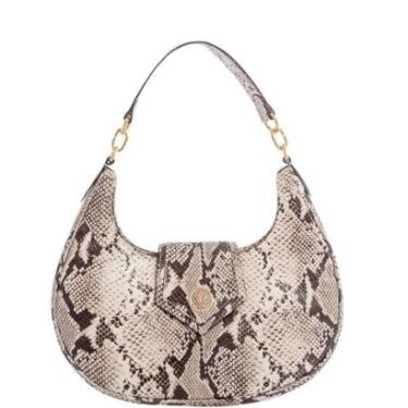 Imagem de Bolsa Feminina de Ombro Estampa Cobra em Couro Legítimo com Bolso Interno Leopoldine-Feminino