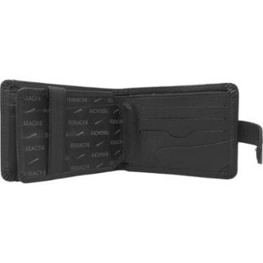Imagem de Carteira Clássica em Couro com Forro Porta Cheques e Porta Moedas e Fecho Ferracini Cf393-Unissex