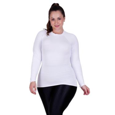 Imagem de Blusa Fitness Plus Size Proteção Solar UV 50+ Camisa Térmica Inverno de Frio-Feminino