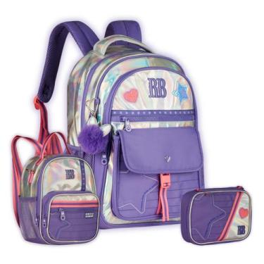 Imagem de Kit Mochila Rebecca Bonbon Meninas Costas Lancheira E Estojo - Clio St