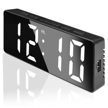 Imagem de Relogio De Cabeceira Luminoso Despertador Recarregavel Usb - Hxt