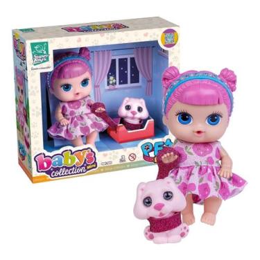 Imagem de Boneca Baby Collection Alive com Mini Pet Cachorrinho Supertoys - Supe