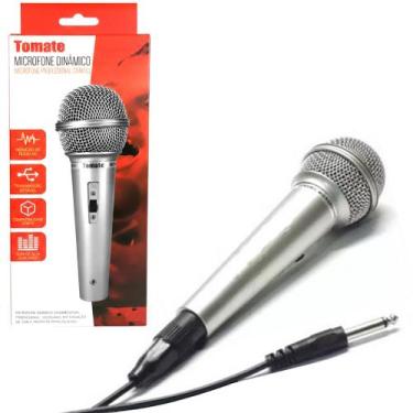 Imagem de Microfone Profissional para Karaokê com fio de 2.5M TOMATE Prata