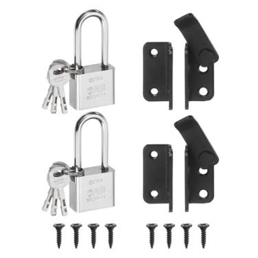 Imagem de PATIKIL 2 peças 2,5 mm trinco de portão, aço inoxidável 304 de abertura direita, trava de porta para quarto, portas de banheiro, armários janelas, preto