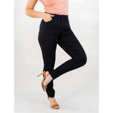 Imagem de Calça Feminina Skinny Sarja Preta Alta Elastano Anticorpus-Feminino