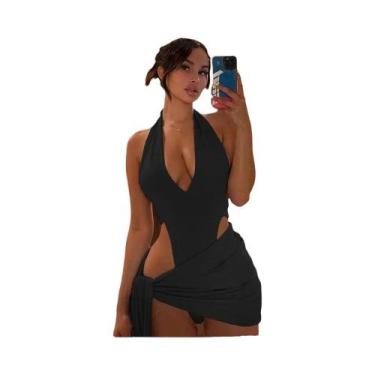 Imagem de Conjunto Feminino Midnight Club De Duas Peças: Top Halter Decote V Pro