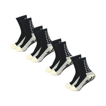 Imagem de Meias Esportivas Masculinas Antiderrapantes Respiráveis De Cano Médio 