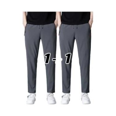 Imagem de Calças Jogger Masculinas plus Size Casuais Com Cintura Elástica, Estil