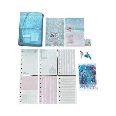 Imagem de Organizador De Verão A7 Trifold Em PVC Azul Oceano Com Divisórias E Ac