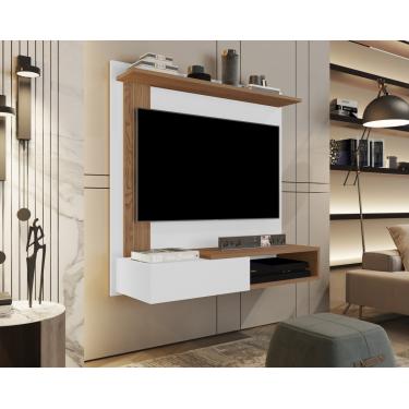 Imagem de Painel Turquesa TV Até 32 Polegadas Branco / Freijó - Comprar Moveis em Casa