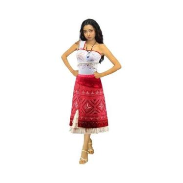 Imagem de Fantasia De Cosplay Moana Para Mulheres, Saia Com Franjas, Vestido De 
