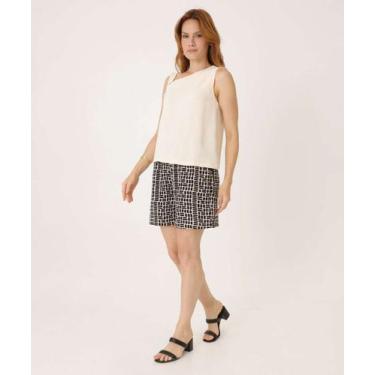 Imagem de Short Cintura Alta Feminino Estampado Marisa-37001, Preto, P