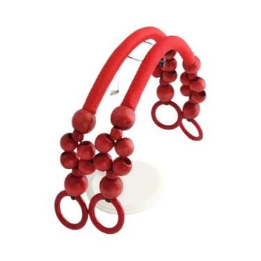 Imagem de Alças De Bolsa De Madeira Com Contas De 19 Polegadas, 10 Cores, Alças 