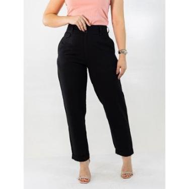 Imagem de Calça Feminina Alfaiataria Mom Barra Dobrada Bolso Social Anticorpus-Feminino