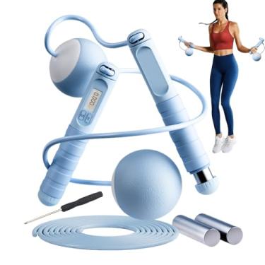 Imagem de Corda de pular com contador - rastreamento de dados com rolamentos de esferas - corda de pular inteligente para academia, viagem, casa, parque, dormitório, senhoras, homens, adolescentes, adultos