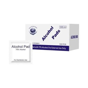 Imagem de Lenços De Algodão Com Álcool Descartáveis Para Limpeza De Telas De Cel
