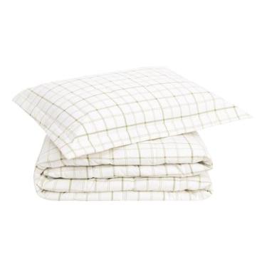 Imagem de Jogo Cobre-Leito Xadrez Siena Verde 200 Fios Solteiro - Westwing Colle