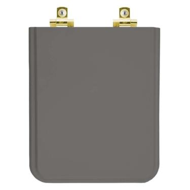 Imagem de Assento Sanitário Soft Close Square Cinza Ambar Para Vaso Incepa Com Ferragem Dourada