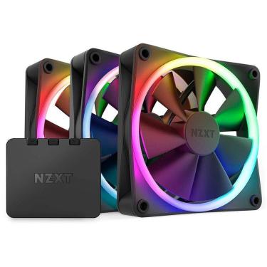 Imagem de Kit Com 3 Ventoinhas NZXT, 120mm, RGB, Preto - RF-R12TF-B1-Unissex