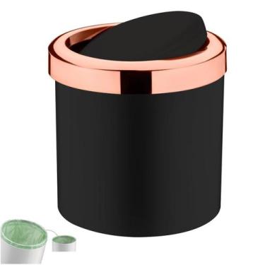 Imagem de Lixeira 5 Litros Tampa Cesto De Lixo Basculante Para Cozinha Banheiro 