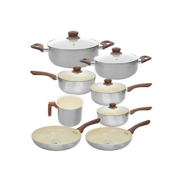 Imagem de Conjunto de Panelas Antiaderente Cerâmica de Indução New York 8 Peças 