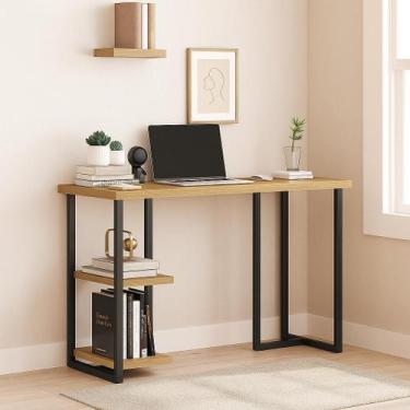 Imagem de mesa de estudo para quarto escritório sala com prateleiras mali 1,20m 