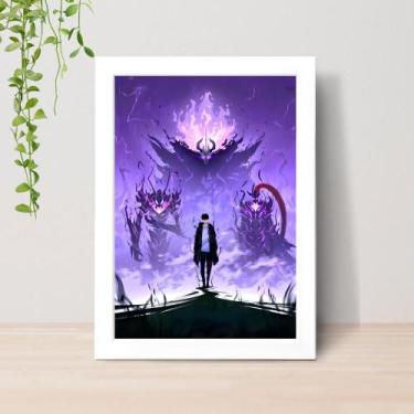 Imagem de Quadro Solo Leveling Anime A4 C/ Moldura e Vidro 07 Cor: Branco - Lomi