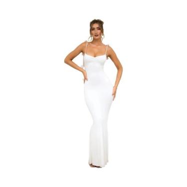 Imagem de Vestido Maxi Sem Mangas Para Mulheres, Elegante, De Cor Sólida, Decora