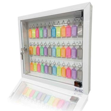 Imagem de Quadro claviculário para 36 chaves porta-chaves - ABC METAL, Fundo MDF