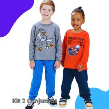 Imagem de KIT composto por 2 conjuntos de moletom SORTIDOS com e sem capuz roupa