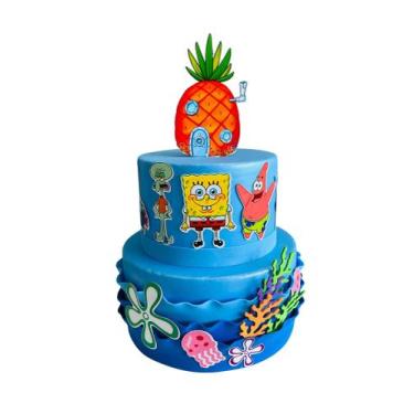 Imagem de Bolo fake bob esponja - Catavento Festa dos Sonhos
