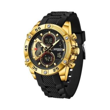 Imagem de Relógio Esportivo Masculino À Prova d'Água Com LED Luminoso, Cronógraf